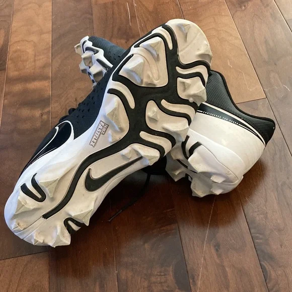 Nike cleats mens sport shoe sz 9 Vapor Fastflex rubber sole black white swoosh - Picture 4 of 4